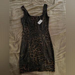 windsor cheetah bodycon mini dress